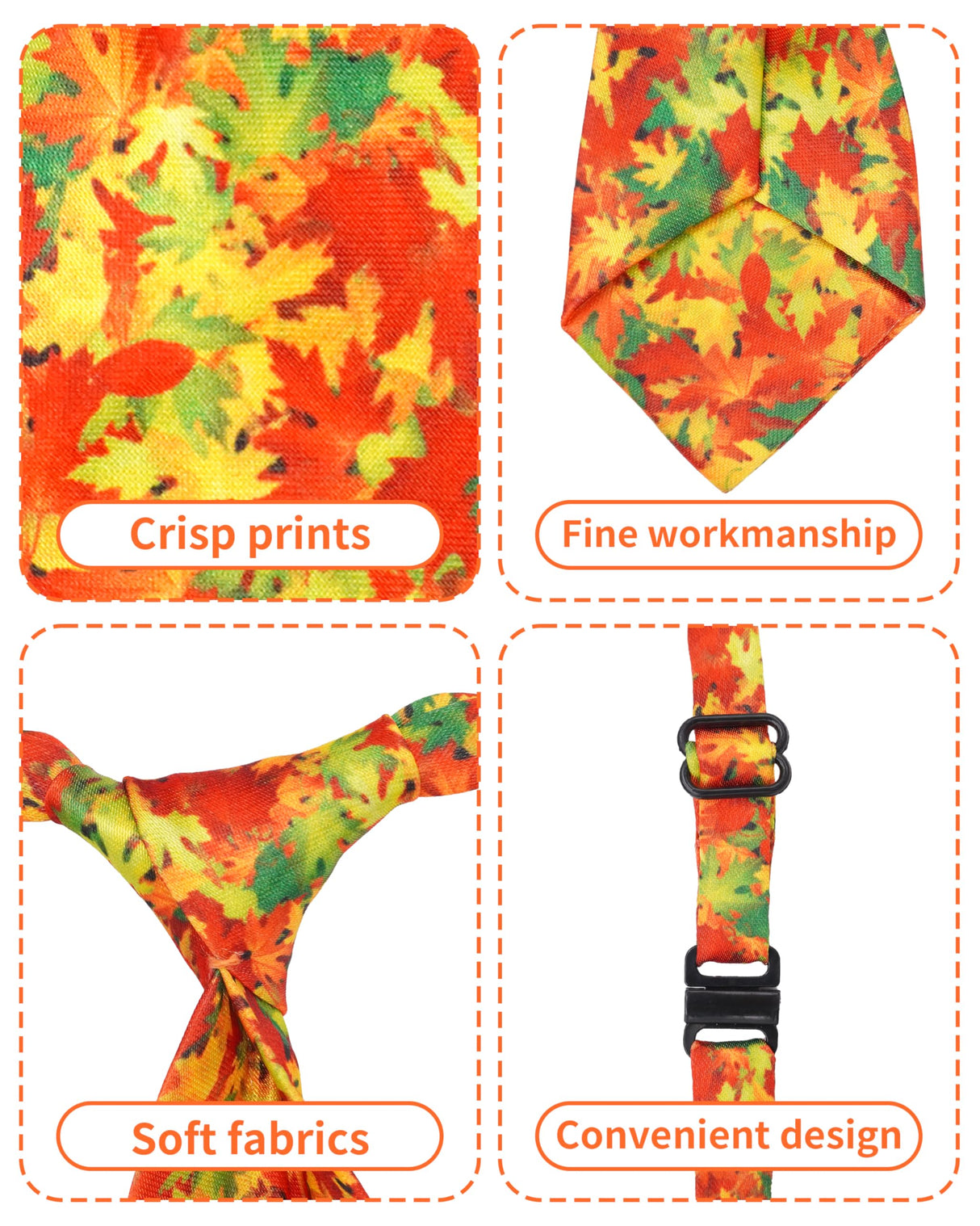 PET SHOW 30 Pack Fall Small Dog Ties Neckties for Doggies Cats Pumpkin Maple Leaf Adjustable Collar Neck Ties Girl Boy Pets Autumn Costumes Puppy Holiday Grooming Accessories Party Gift Favor