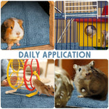 Amylove 4 Pcs Guinea Pig Cage Liner Washable Fleece Pee Pads Pet Dog Cat Bedding Training Mat for Small Animal Guinea Pig Puppy Bunny Hamster(16 x 24 Inch,Rectangular,Blue)
