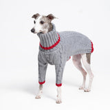 ESCCBOO Italian Greyhound Clothes, Warm Sweater for Whippets, Dog Onesie, Two-Legged Turtleneck Warm Sweater for Small Medium Dogs (Small, Grey)