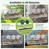 Jarkyfine Window Bird Feeder for Viewing - Window Bird Feeders with Strong Suction Cups - Outdoor Bird Feeder Window Viewing Box, Gifts for Cats Elderly, Detachable Tray, Easy to Clean