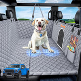 Truck Dog Seat Cover for Back Seat, Machine Wash, 450lb Support for 1-4 Large Dogs, Install in 3Mins, 3Y Assurance, Waterproof & Scratch-Proof, Back Seat Extender for Full Size Crew Cab Truck SUV