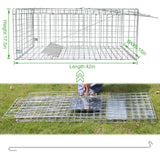Large Live Cage Animal Trap for Foxes 42.5" X15 X17 Large Animal Trap, Safe Traps for All Animals,Collapsible Large Animal Catcher Cage for Large Dogs, Foxes,Coyotes,Humane Catch & Release