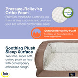 Serta Orthopedic Quilted Couch Dog Bed for Pets – Chocolate Brown (Small)