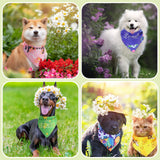Bulyoou 500 Pcs Summer/Spring Dog Bandanas Bulk Adjustable Dog Bandanas for Groomers Hawaiian Washable Pets Scarf Bibs Costume Accessories for Small to Large Pets Grooming Supplies(Spring)