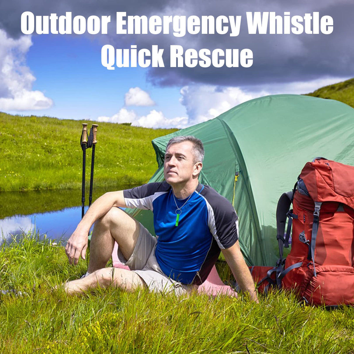 MIDELONG 6 pcs Emergency Whistle with Key Chain, Aluminum Extra Loud Safety Survival Whistle Keychain for Outdoor Sports Camping Hiking Boating Hunting, 6 Colors