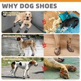 KOOLTAIL Dog Shoes for hot/Cold Pavement, Waterproof Dog Booties to Prevent Licking for Small Medium Large Size Dogs, Anti-Slip Dogs Boots & Paw Protectors Socks for Hardwood Floor, Black L