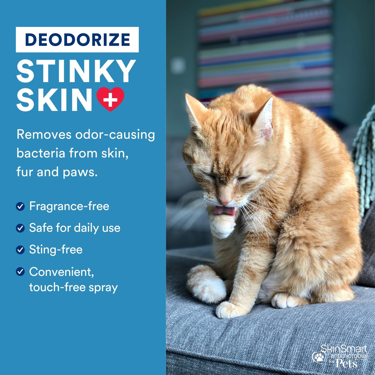 SkinSmart Antimicrobial Wound Care for Pets, Hypochlorous Acid Removes Bacteria to Promote Healing and Relieves Itch, Safe if Licked, 8 Ounce Spray Bottle