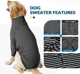ROZKITCH Dog Fleece Sweater for Small Dogs Male Girl, Lightweight Shirt with Leash Hole, Soft Jumpsuit Loungewear for Indoor Outdoor Dailywear for Pug, Shih Tzu, Cocker Spaniel Blackwhite S