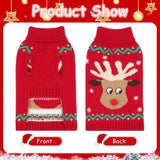 YUEPET Christmas Dog Sweaters Pullover, Reindeer Snowflake Christmas Outfits with Leash Hole, Classic Turtleneck Dog Clothes for Puppies Medium Dogs(XL)