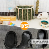 2PCS Guinea Pig Hay Feeder - Wooden Rabbit & Bunny Hay Holder Hanging Rack with Instructions - Suitable for Chinchilla, Ferret & Rabbit Cages