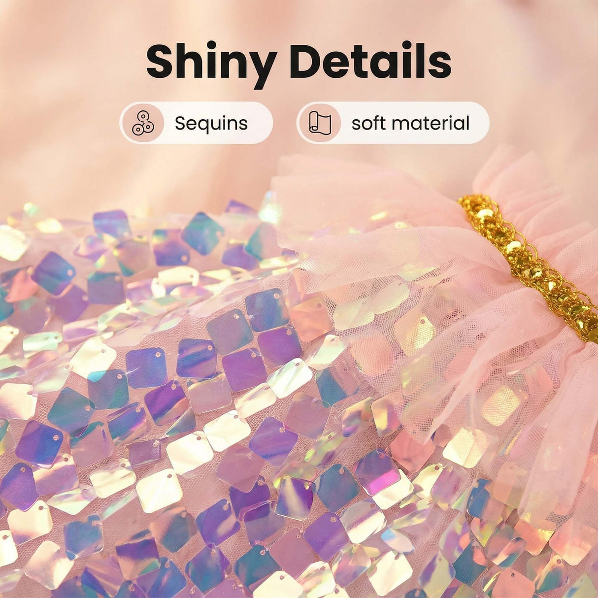 FLAdorepet Dog Princess Dress Costume with Rhinestones Crown,Pet Cat Cape Cloak Birthday Party Wedding Dress Up Outfits,Rainbow Mermaid Halloween Costume Clothes for Small Medium Large Dogs, Large