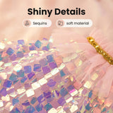 FLAdorepet Dog Princess Dress Costume with Rhinestones Crown,Pet Cat Cape Cloak Birthday Party Wedding Dress Up Outfits,Rainbow Mermaid Halloween Costume Clothes for Small Medium Large Dogs, Large