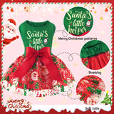 XPUDAC Dog Christmas Dress Outfit Snowman Tulle Dress Holiday Dog Clothes for Small Dogs Girl, Santa Pet Costume Cat Outfits-Large