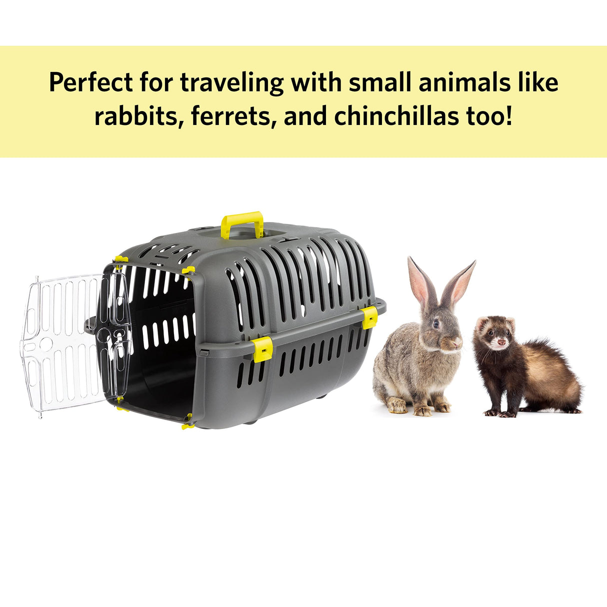 Ferplast Jet Pet Carrier: Value Dog Carrier Suitable for Toy Dog Breeds & Small Cats, Assembled Dimensions are 18.51L x 12.6W x 11.42H inches, Green