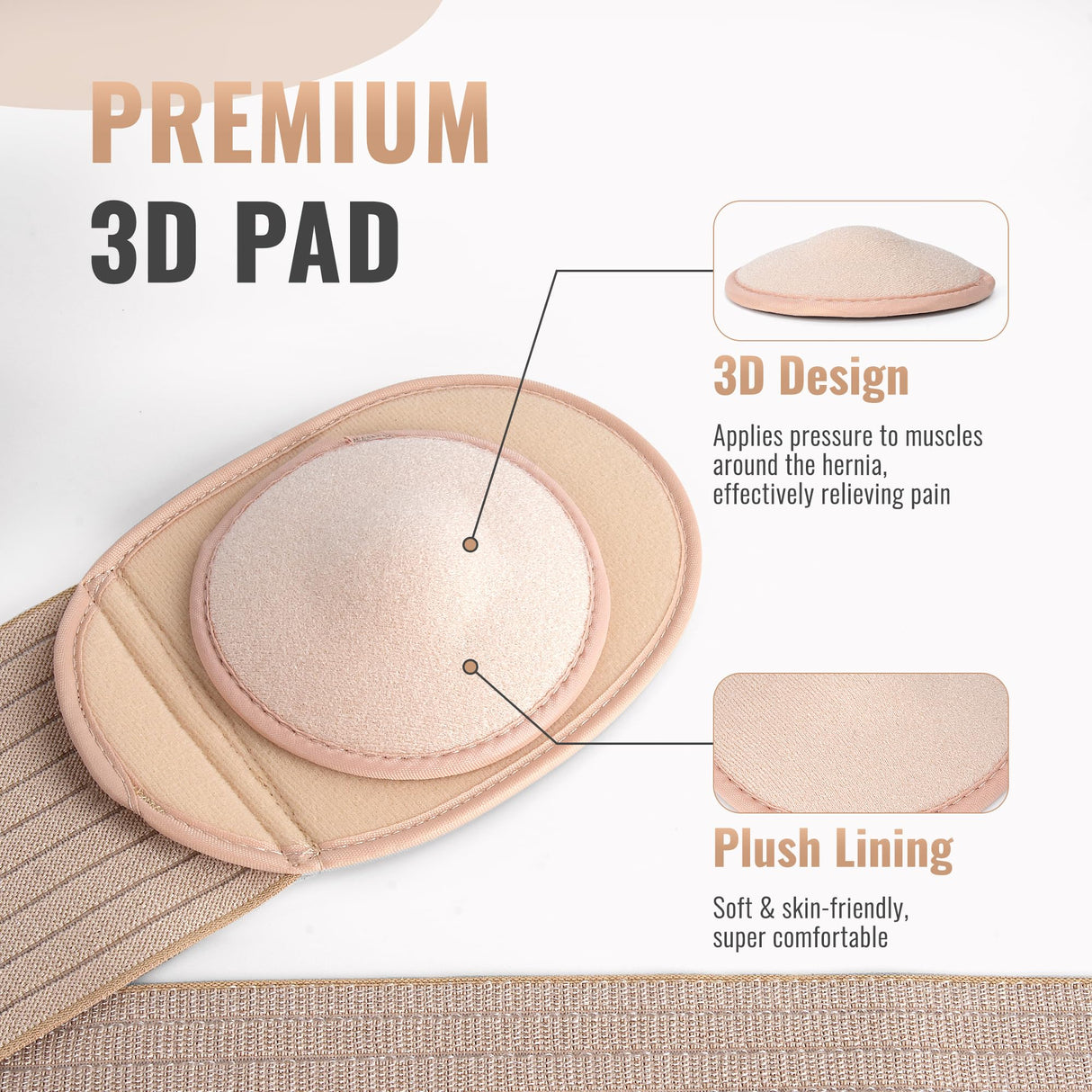 HEERTEEAJ Umbilical Hernia Belt | Abdominal Hernia Belt for Men & Women | Belly Button Umbilical Hernia Binder w/ 1 Hernia Compression Pads | Ventral, Epigastric & Post Surgery Support Belts