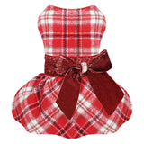 Dog Dress for Small Dogs, Winter Cute Warm Fleece Dog Sweater Dresses for Small Dogs Girl, Chihuahua Yorkie Soft Pet Doggie Coat Clothing Flanne Lining Cat Apparel (Red Plaid, XX-Small)