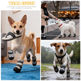 Dog Shoes for Medium Large Dogs Winter Dog Snow Boots Anti-Slip Dog Boots & Paw Protectors Warm Wool Snow Booties with Reflective for Hiking 4Pcs,Size 1