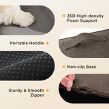 Joydeco Dog Stairs for Bed 17.1" H, 3-Step Pet Steps for Small Dogs and Cats, Dog Steps for High Bed, Non-Slip Balanced Ramp Indoor Pet Stairs, Brown