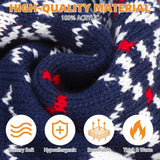 KOOLTAIL Christmas Dog Sweater, Cold Weather Pullover Classic Knitwear, Reindeer Snowflake Pattern Thick Warm Winter Pet Clothes,Cable Knit Sweaters for Small Medium Large Dogs Boy Girl,Navy Blue L/XL