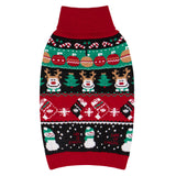 cyeollo Dog Christmas Sweater, Turtleneck Knitted Sweaters with Leash Hole Soft Pullover Clothes, Warm Dog Outfit Xmas Clothes for Small Dog & Cat, S