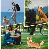 Txinrbaod Dog Travel Bag for Supplies with Food Container Bag Dog Travel Backpack for Hiking Overnight Camping Trip Black
