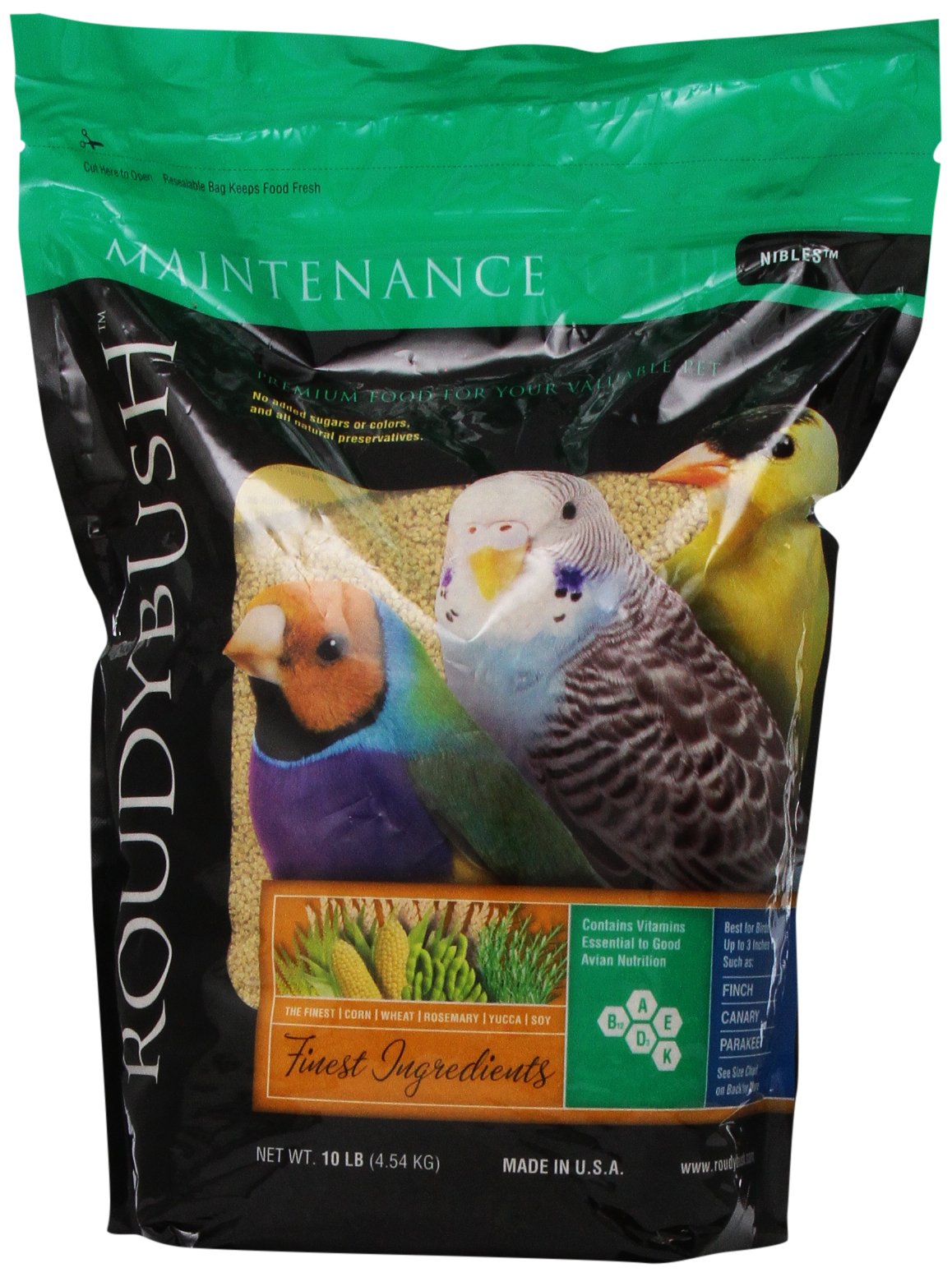 RoudyBush Daily Maintenance Bird Food, Nibles, 10-Pound (210NIDM)