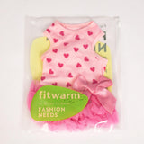 Fitwarm Sparkly Heart Dog Tutu Dress, Birthday Clothes for Small Dogs Girl, Pet Outfit, Light Pink, Hot Pink, Small