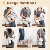 GQIRIL Dog Sling Backpack Carriers - Adjustable Pet Lift Harness Gear, Breathable Dogs Carrying Lifting with Traction Leash Shoulder Straps and Treat Bag for Walking Hiking Travel (XL, 18-23lbs)