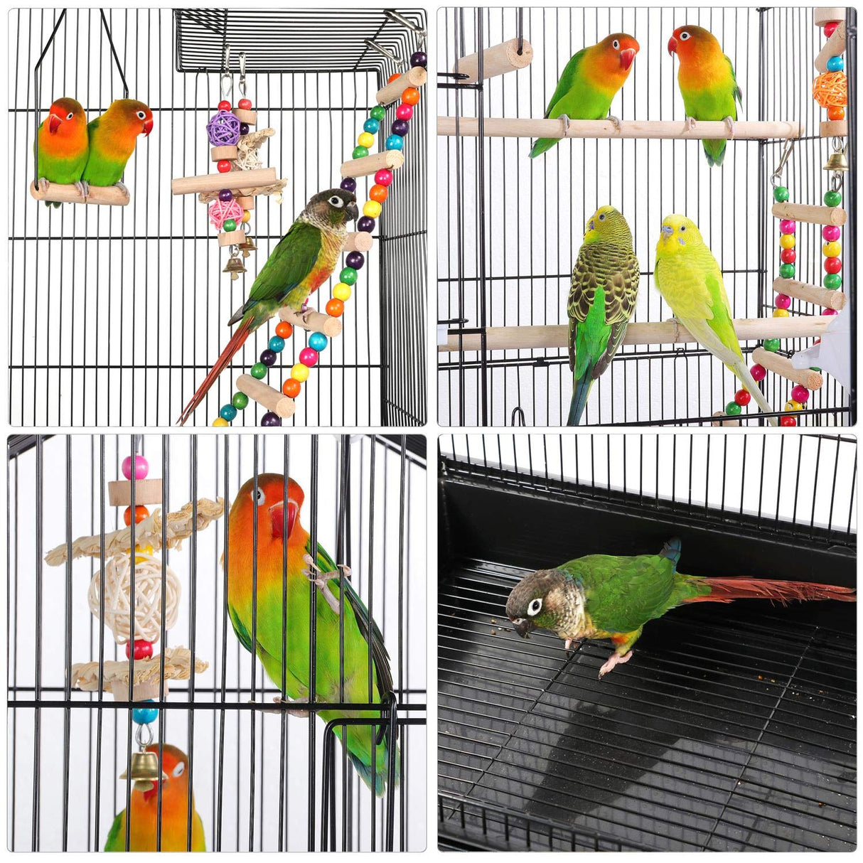 Yaheetech Bird Cage 64'' Medium Small Parrot Parakeet Bird Cages with Detachable Rolling Stand for Parrot Lovebirds Finches Parakeets Budgie Parrotlet Conures, Pet Flight Birdcage