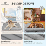 Explore Land Waterproof Dog Bed Cover Machine Washable Fluffy Dog Bed Replacement Cover, 36Lx27Wx4H inch, Gray