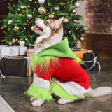 Abbylike Dog & Cat Christmas Outfit - Green Hoodie Shirt with Hat for Dogs & Cats - Cosplay Party as Shown