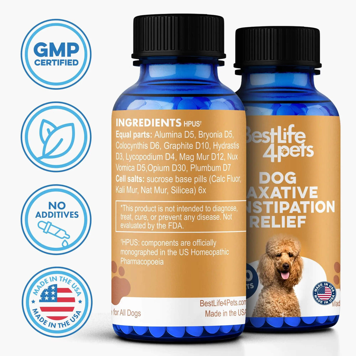 Dog Laxative Constipation Relief, Dog Stool Softener Remedy Eases Irregular Bowel Movements, Scooting & Rectal Itching; Supports Canine Digestion & Canine Gas Relief, 400 Odorless, Tasteless Pills