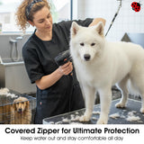 Ladybird Line 950 Classic Black Waterproof Styling Jacket, Hair and Bleach Resistant with Covered Zipper Panel, Mesh Back and Back Tie Belt, Ideal for Pet Groomers, Barbers, and Hair Stylists - 2XL