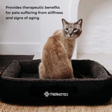 Thermotex Far Infrared Heated Pet Bed - Heated Cat & Dog Bed for Pain Relief & Arthritis - Therapeutic Heat Pad for Elderly Pet Support & Relaxation - Machine Washable