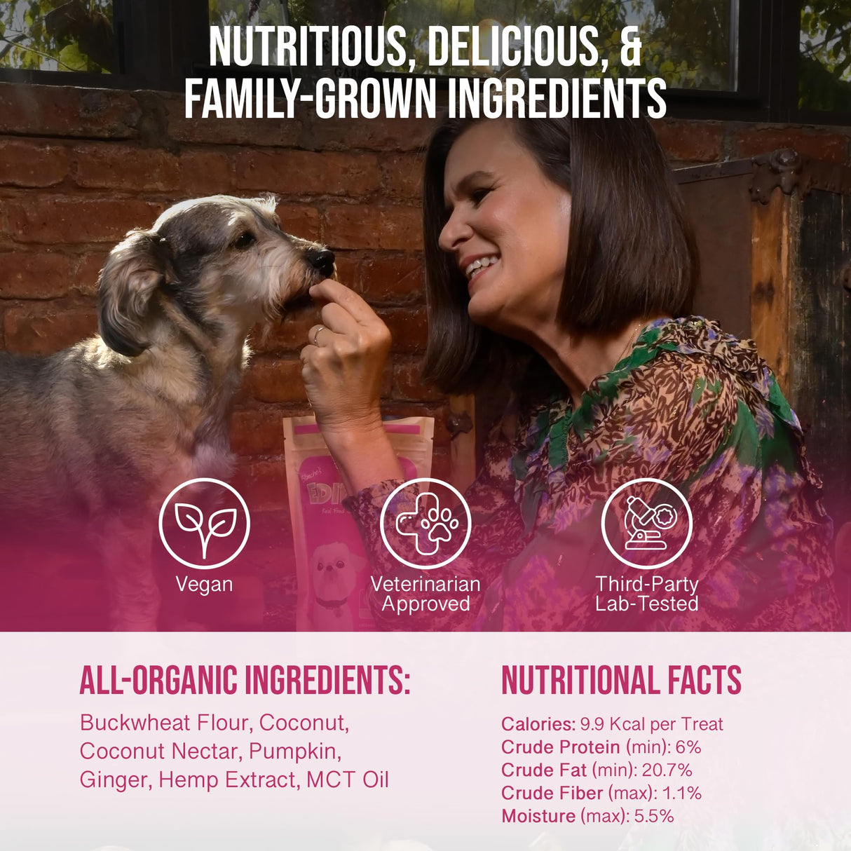 Hemp Dog Health Blanche - 42 Dog Calming Treats - Stress & Relaxation Support - Natural Vegan Hemp Calming Chews for Dogs with Coconut Oil