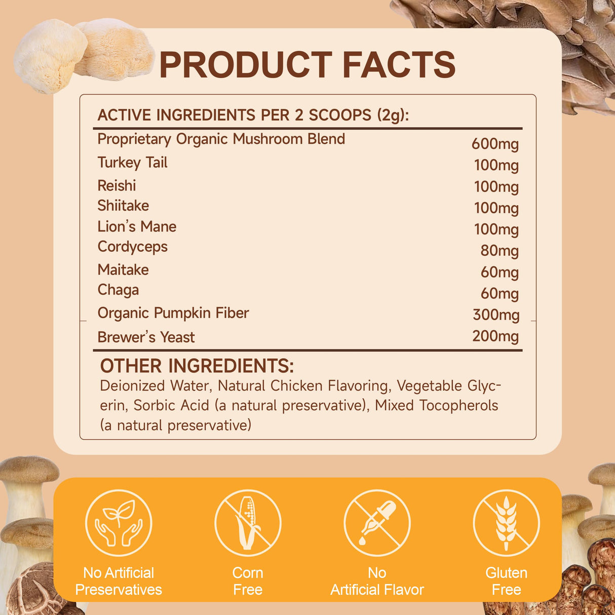 Mushroom for Dogs - with Turkey Tail Mushroom for Dogs, Lion’s Mane, Shiitake, 100g Powder, Immune & Digestive Health, Enhances Energy, Lumps & Bumps Supplement, Organic Mushrooms Supplement for Dog