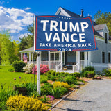 Probsin Trump Vance 2024 Flag 3x5 Ft Double Sided Trump Vance 2024 Take America Back MAGA Flag Party Supplies Yard Signs Hanging Poster for College Room Man Cave Welcome Photo Backdrop (Blue)