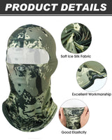 Geyoga 9 Pcs Balaclava Sun Protection Ski Mask Full Face Cover UV Protection Silk Mask Balaclava for Women Men Outdoor Sport(M) Camouflage