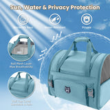 Lollimeow Expandable Cat Carrier Backpack for Large Cats - Airline Approved Pet Carrier Backpack for Small Dogs, Hiking & Travel, Waterproof with Breathable Mesh, 14lbs Capacity (Polar Blue, Standard)