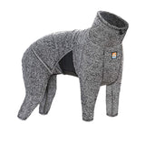 Kurgo Stowe Base Layer - Comfortable, Cold-Weather Pet Wear - Breathable Snug Fit - Dual-Zipper Dog Onesie - Reflective Side Seams - Dog Pajamas - Machine Washable - Small - Black/Grey
