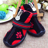 URBEST Dog Winter Shoes, Dog Boots Sports Non-Slip Pet Dog Anti-Slip Sole, Water Resistant Boots for Dogs 2 Pairs (1#, Red)