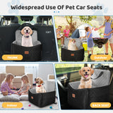 Mmczwgc Dog Car Seat for Small/Medium Dogs Under 35 lbs – Pet Booster Seat with 6-inch Memory Foam, Dog Car Bed with Removable and Washable Cover, 2 Safety Belts and 2 Storage Bags