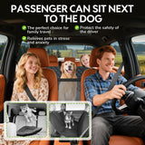 dessports Large PU Dog Car Seat - Waterproof Dog Back Seat Cover with 3 Mesh Windows - Hard Bottom Extender, Safety Belt, Non-Slip Hammock for SUV, Truck, Car