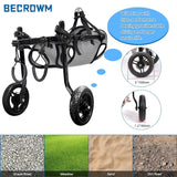 BECROWM Dog Wheelchair for Back Legs, Light Weight Dog&Cat&Pets Wheelchair Cart with Disabled Hind Legs Walking, Adjustable Doggy Wheelchair Cart with Wheels for Back Legs (Grey, Medium（M）)