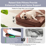 Rainmr Orthopedic Dog Bed for Small and Medium Dogs, Memory Foam Pet Bed with Washable Removable Cover, Nonskid Bottom, Waterproof, for Indoor, Outdoor, Crate ＆ Car Use, 30x20x6 Inches, Brown Grey