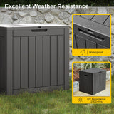 EAST OAK Outdoor Storage Box, 31 Gallon Deck Box, Waterproof Resin Storage Bin for Patio Cushions, Gardening Tools, Accessories, Lockable, UV Resistant, Black