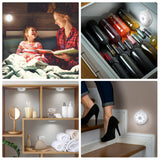 Alivation Motion Sensor Light Indoor, LED Closet Lights Battery Operated, Motion Sensor Night Light Under Cabinet Lighting, 3 AA Battery Powered Lights, Puck Lights for Wall, Stair, Dimmable (3 Pack)