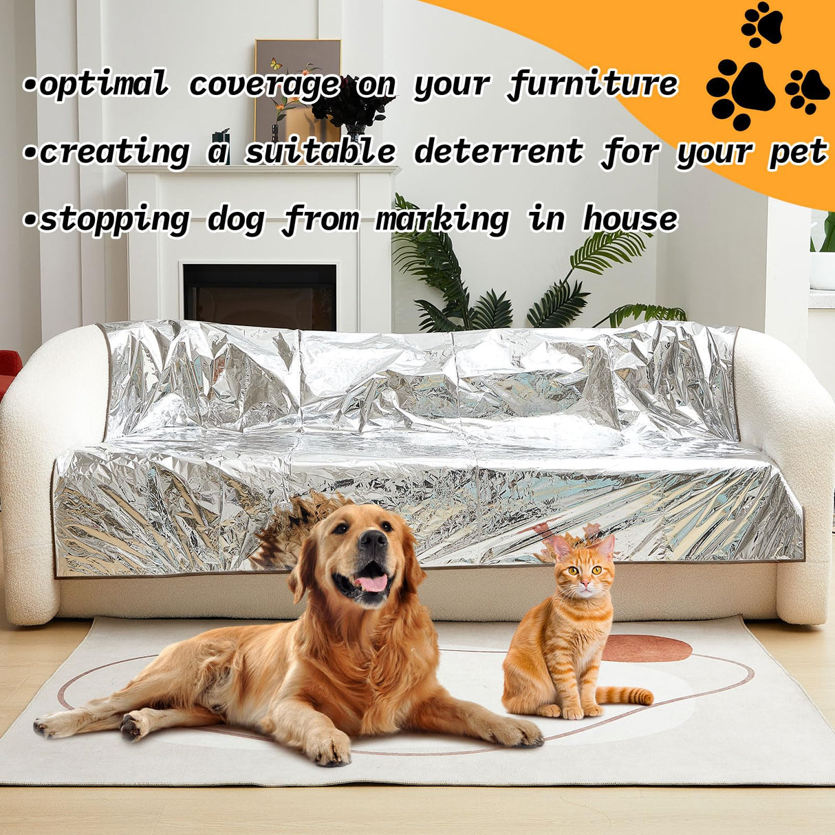 Kigley 2 Pcs Pet Deterrent Mat to Keep Dogs Off Couch, Non-Electric Cat & Dog Deterrent Mat Pain Free Couch Covers to Keep Pets Off Furniture Bed Indoor (72" × 56.3",Coffee)