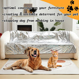 Kigley 2 Pcs Pet Deterrent Mat to Keep Dogs Off Couch, Non-Electric Cat & Dog Deterrent Mat Pain Free Couch Covers to Keep Pets Off Furniture Bed Indoor (72" × 56.3",Coffee)
