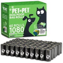 Load image into Gallery viewer, Pet N Pet 1080 Counts Black Poop Bags for Dogs, 41% Plant Based &amp; 59% PE Extra Thick Dog Poop Bags Rolls, 9" x 13", Unscented Pet Waste Bag
